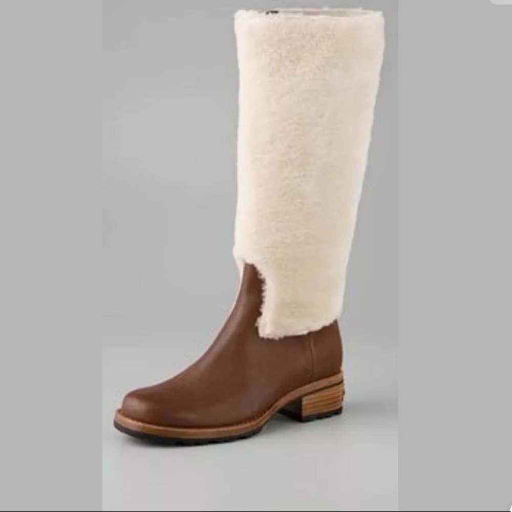 UGG CHRYSTIE BOURBON SHEEPSKIN TALL RIDING  BOOTS